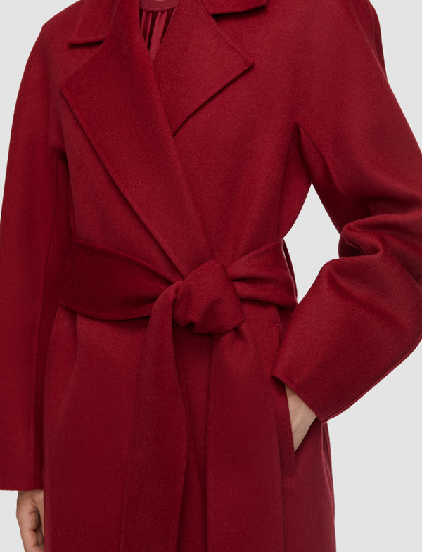 Joseph Costa Double Face Cashmere Coat Ruby