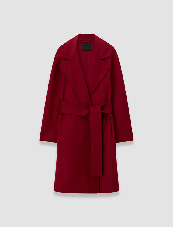 joseph Costa Double Face Cashmere Coat Ruby