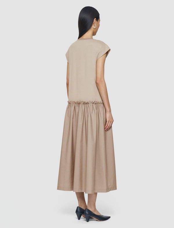 Joseph Cotton Poplin Jersey Dress Escargot