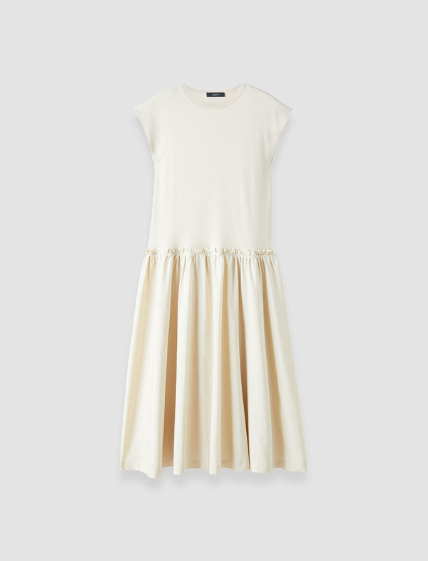 joseph Cotton Poplin Jersey Dress Seashell