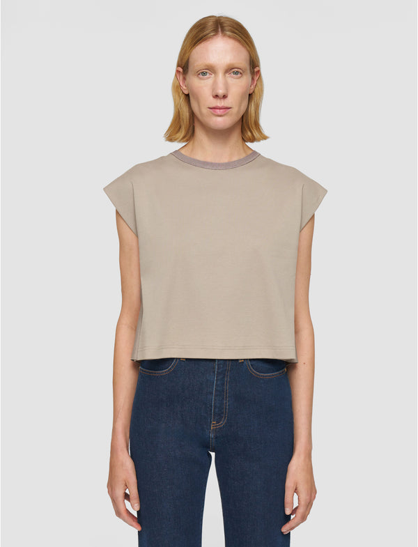 Joseph Cotton Poplin Jersey T-Shirt Escargot