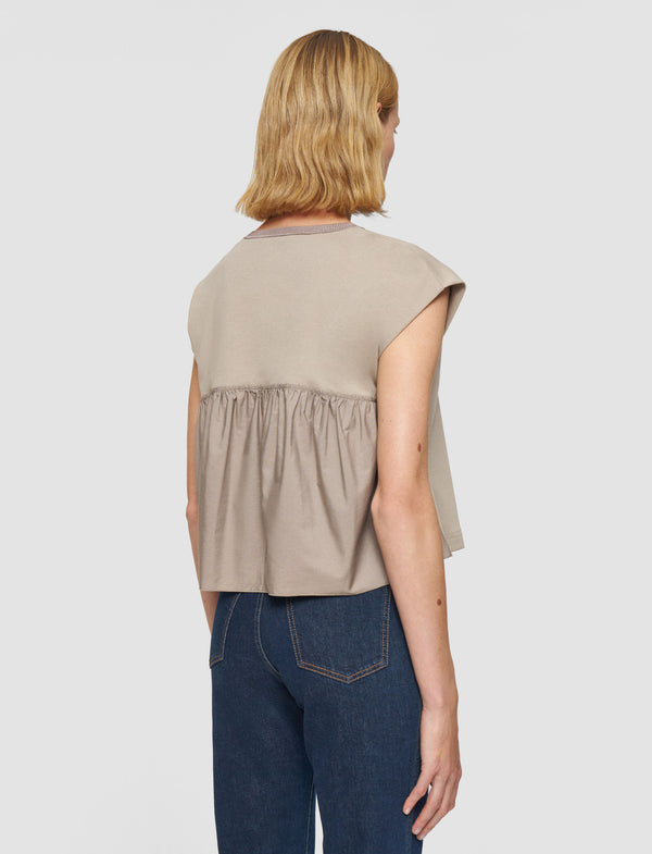 Joseph Cotton Poplin Jersey T-Shirt Escargot