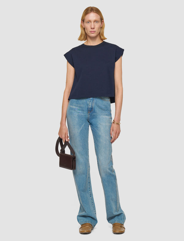 Joseph Cotton Poplin Jersey T-Shirt Navy