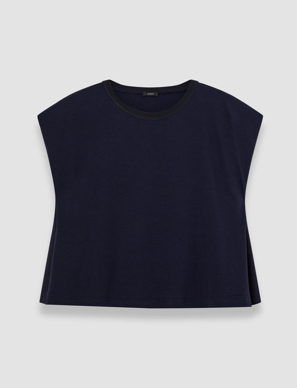 joseph Cotton Poplin Jersey T-Shirt Navy