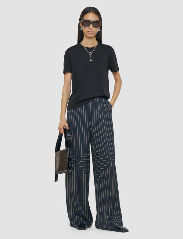 Joseph Cotton Silk Jersey T-Shirt Black
