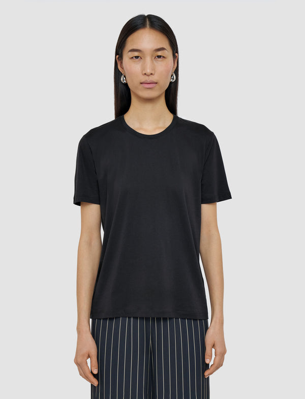 Joseph Cotton Silk Jersey T-Shirt Black