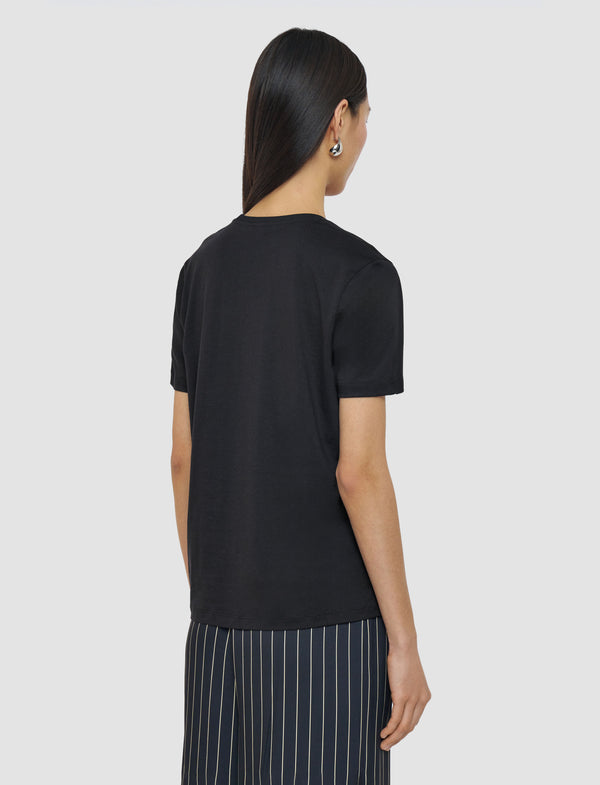 Joseph Cotton Silk Jersey T-Shirt Black