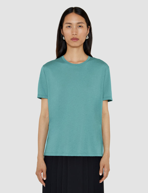 Joseph Cotton Silk Jersey T-Shirt Lagoon