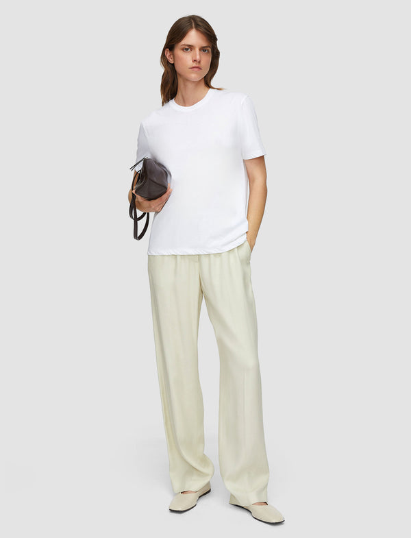 Joseph Cotton Silk Jersey T-Shirt Off White