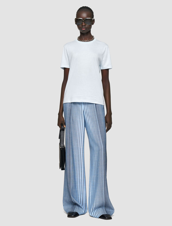 Joseph Cotton Silk Jersey T-Shirt Oxford Blue