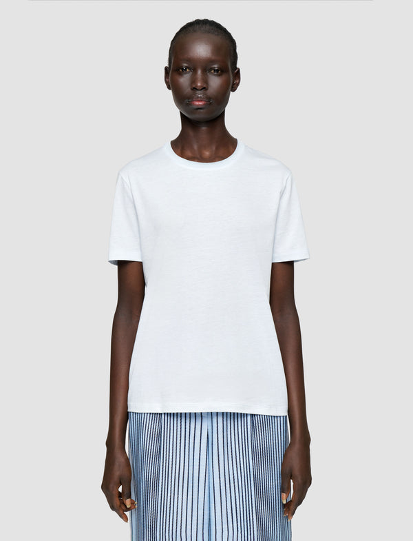 Joseph Cotton Silk Jersey T-Shirt Oxford Blue