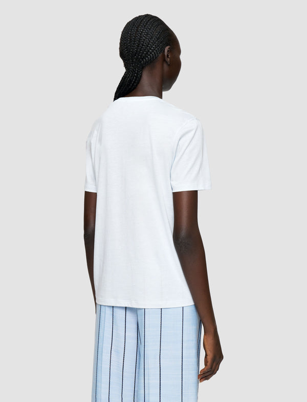 Joseph Cotton Silk Jersey T-Shirt Oxford Blue