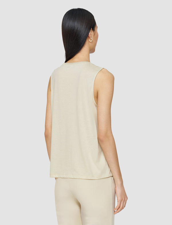 Joseph Cotton Silk Jersey Tank Top Affogato
