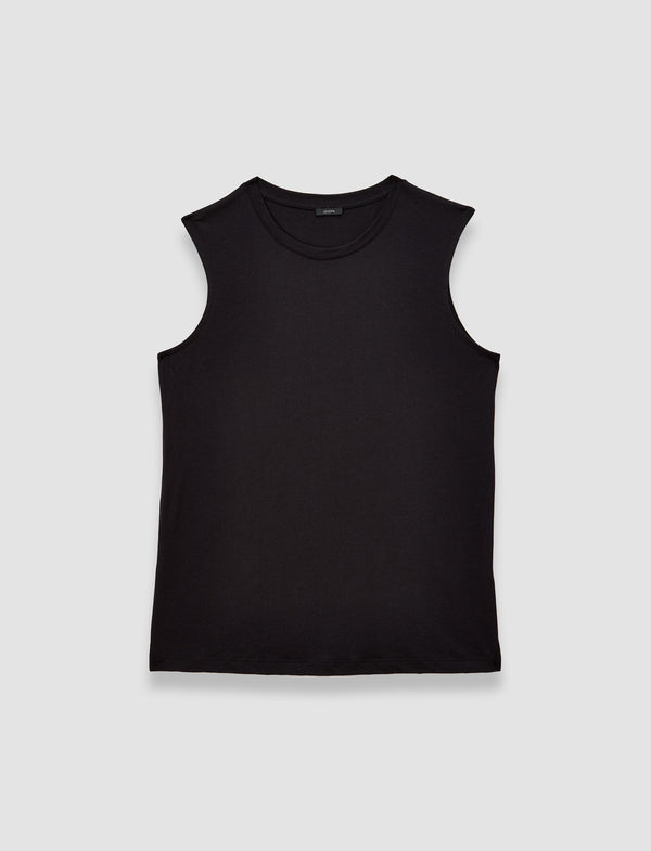 joseph Cotton Silk Jersey Tank Top Black