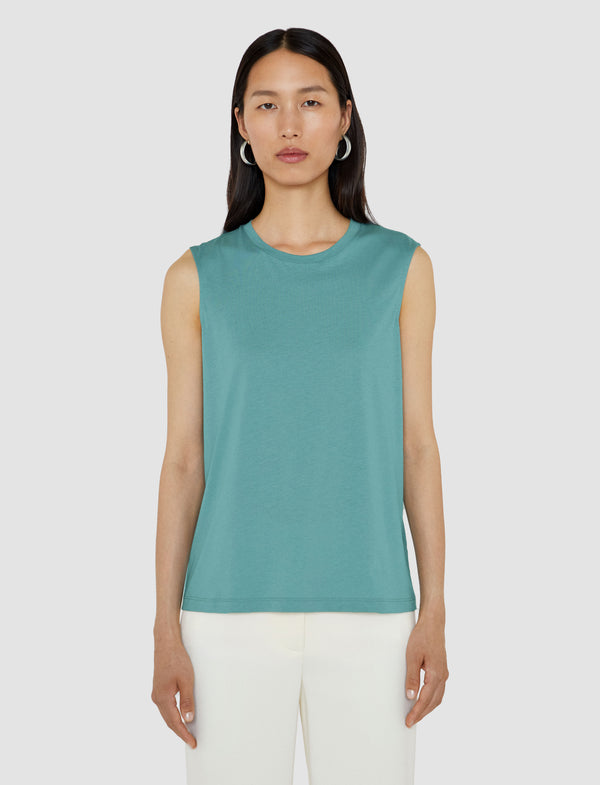Joseph Cotton Silk Jersey Tank Top Lagoon