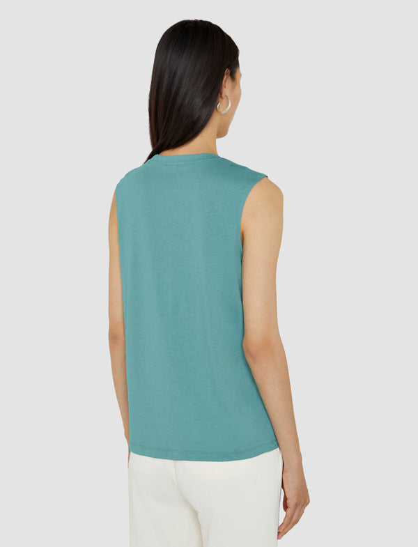 Joseph Cotton Silk Jersey Tank Top Lagoon