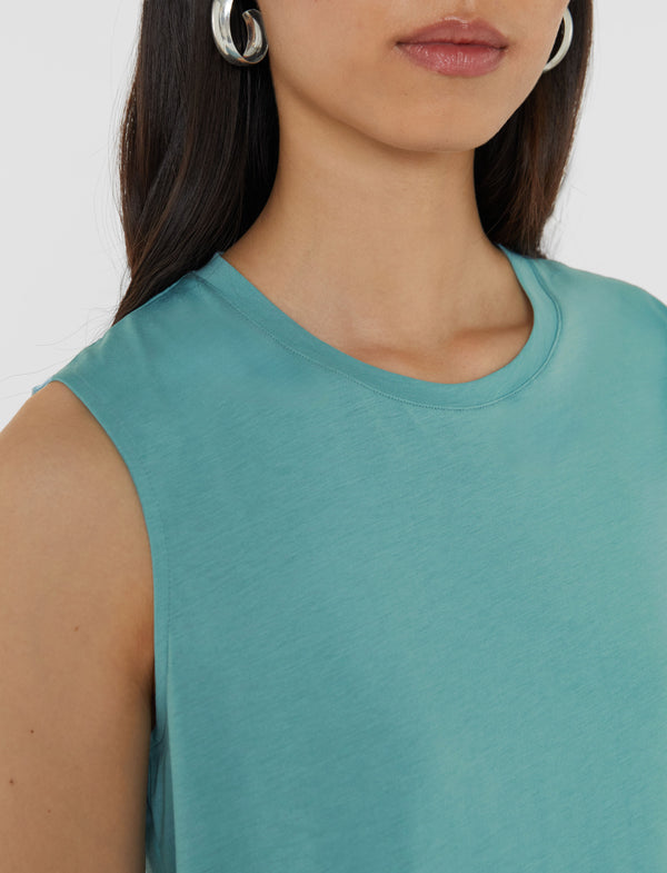Joseph Cotton Silk Jersey Tank Top Lagoon