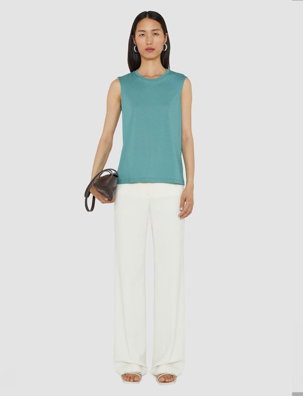 joseph Cotton Silk Jersey Tank Top Lagoon