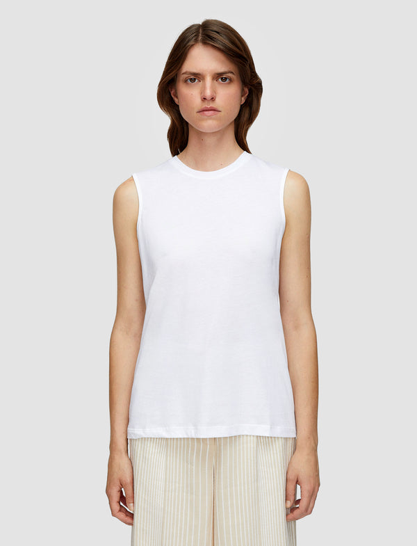 Joseph Cotton Silk Jersey Tank Top Off White