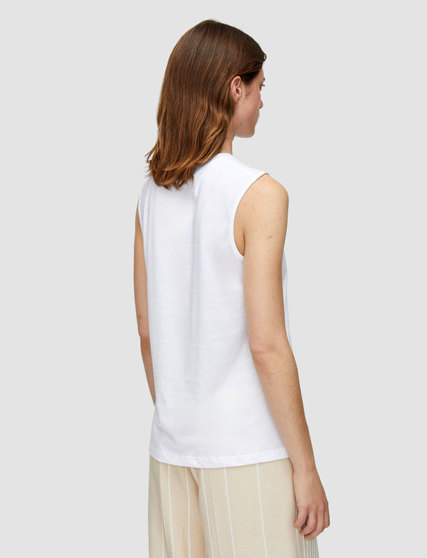 Joseph Cotton Silk Jersey Tank Top Off White
