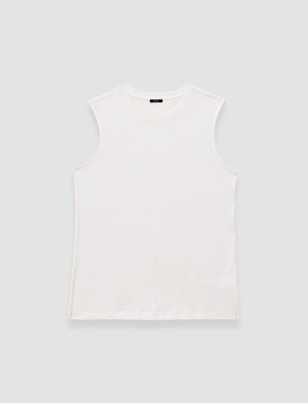 joseph Cotton Silk Jersey Tank Top Off white