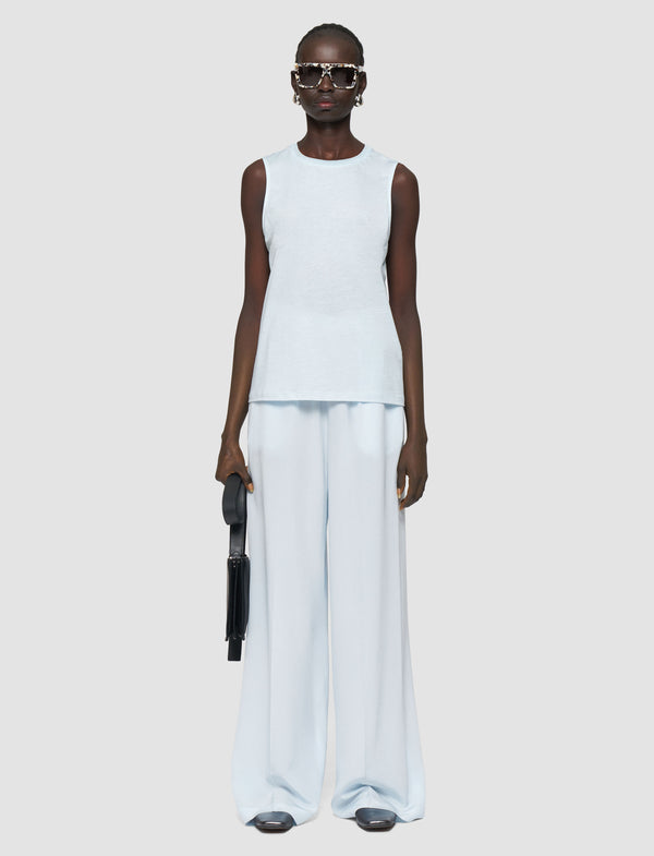 Joseph Cotton Silk Jersey Tank Top Oxford Blue
