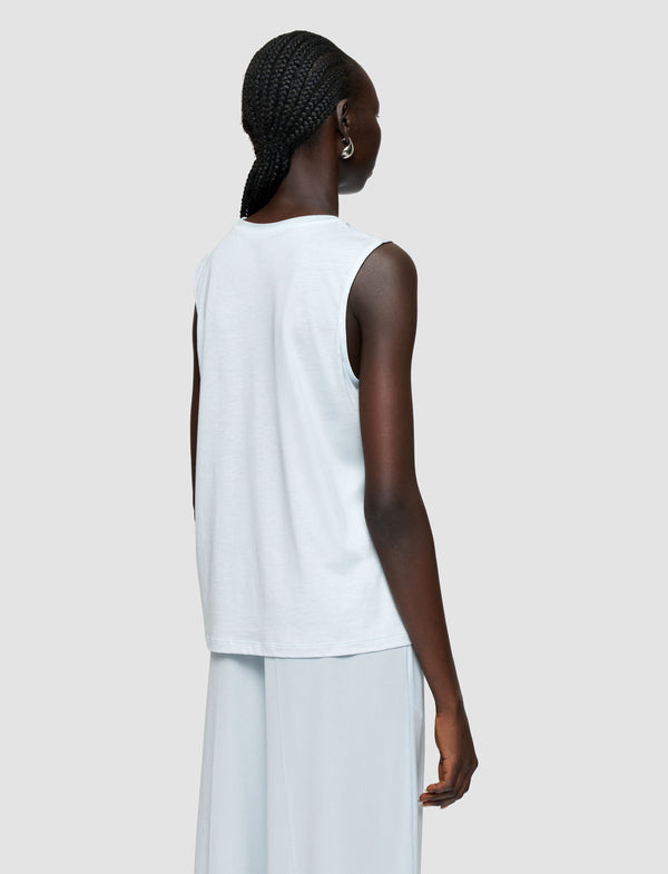 Joseph Cotton Silk Jersey Tank Top Oxford Blue