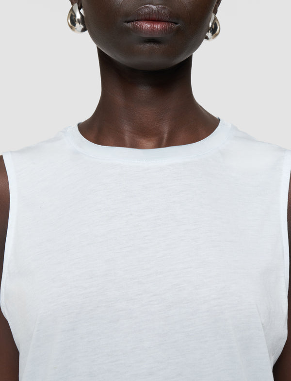 Joseph Cotton Silk Jersey Tank Top Oxford Blue