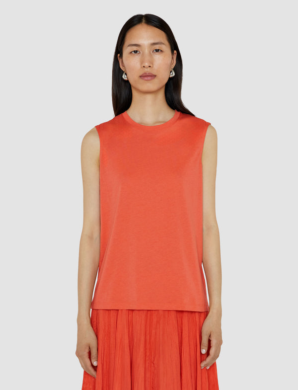 Joseph Cotton Silk Jersey Tank Top Sundown