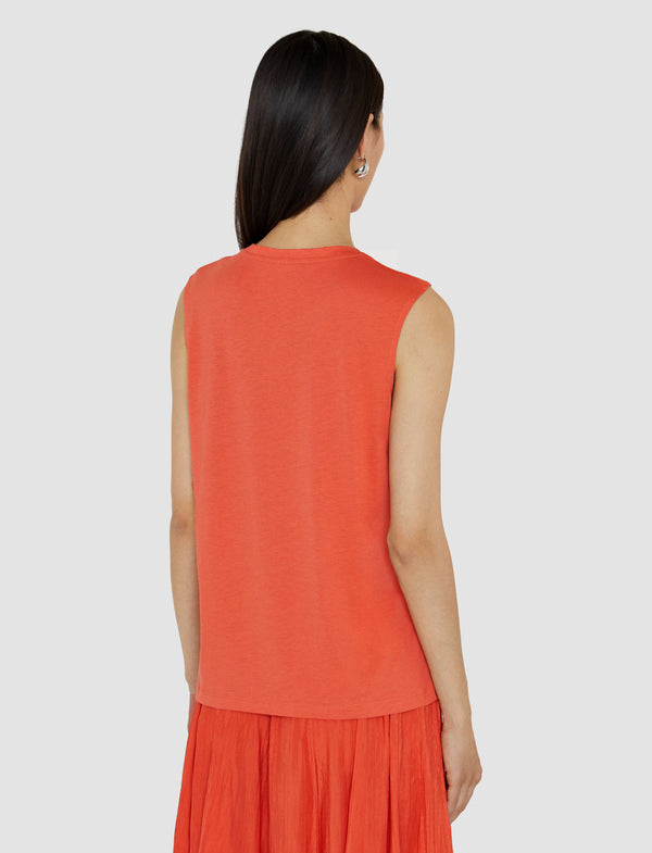 Joseph Cotton Silk Jersey Tank Top Sundown