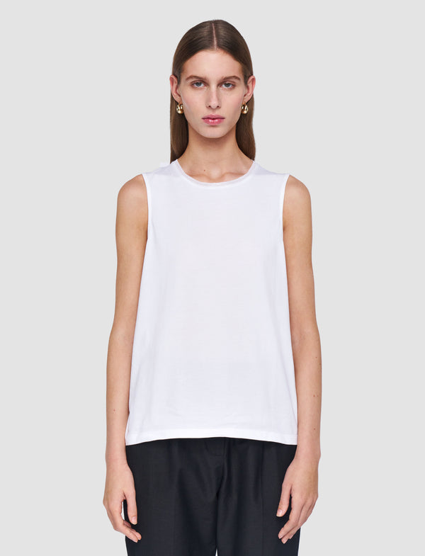 Joseph Cotton Silk Jersey Tank Top White