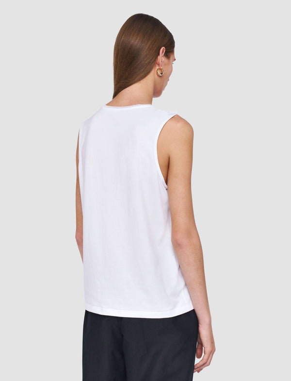 Joseph Cotton Silk Jersey Tank Top White