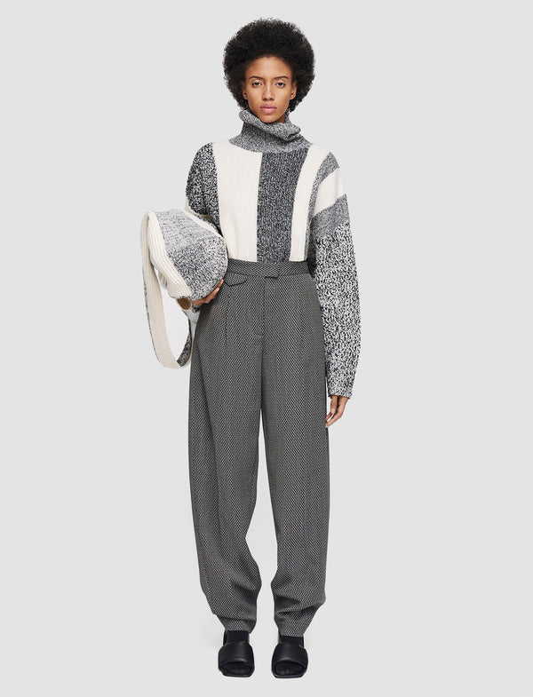 Joseph Cravate Wool Flocon Trousers Ivory/Black