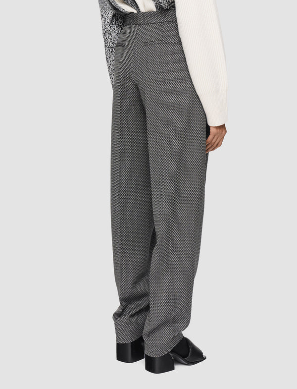 Joseph Cravate Wool Flocon Trousers Ivory/Black