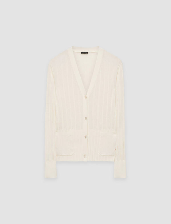 joseph Crisp Rayon Knitted Cardigan Ivory