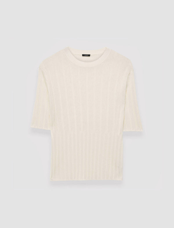 joseph Crisp Rayon Knitted T-Shirt Ivory