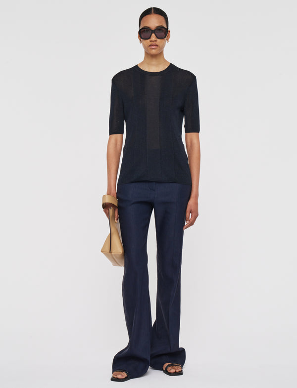 Joseph Crisp Rayon Top Navy