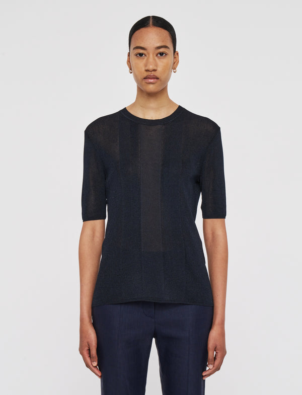 Joseph Crisp Rayon Top Navy