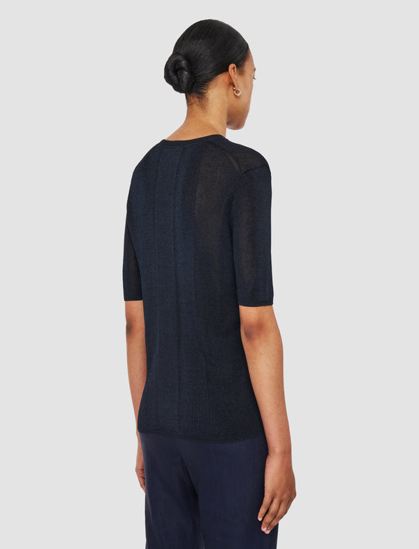 Joseph Crisp Rayon Top Navy