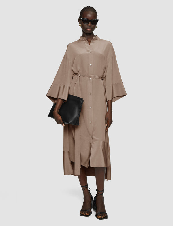 Joseph Darius Crepe De Soie Silk Dress Escargot