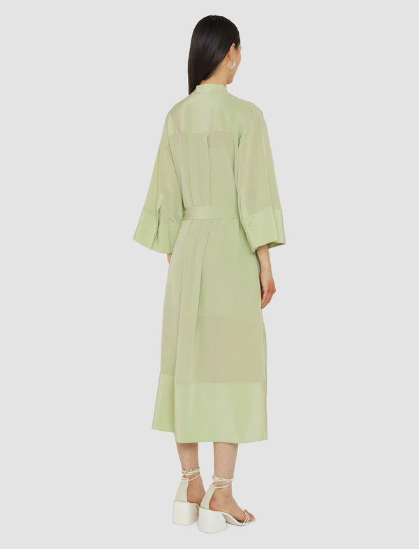 Joseph Darius Crepe De Soie Silk Dress Matcha