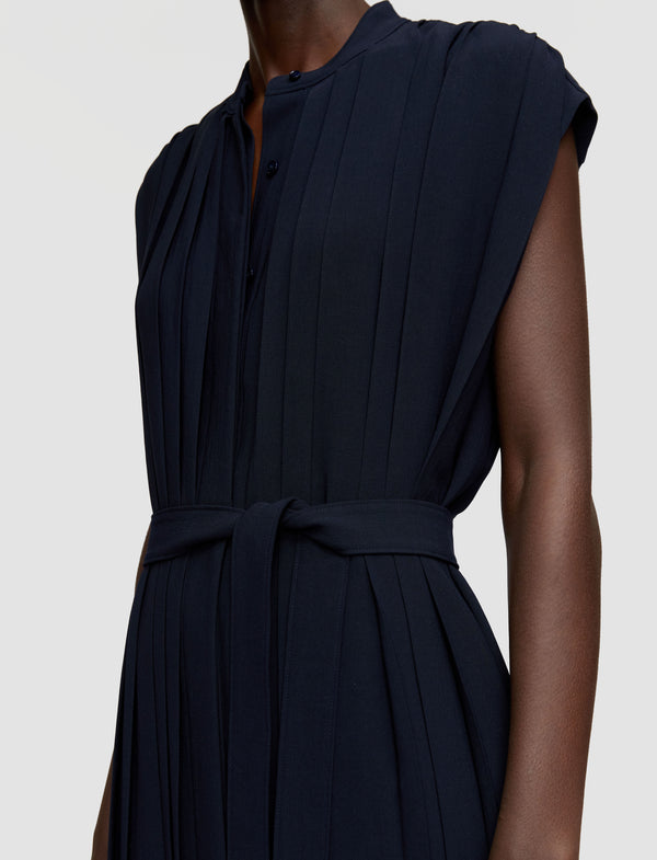 Joseph Davidge Airy Plissé Dress Navy