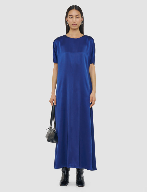 Joseph Daviel Silk Satin Dress Cobalt