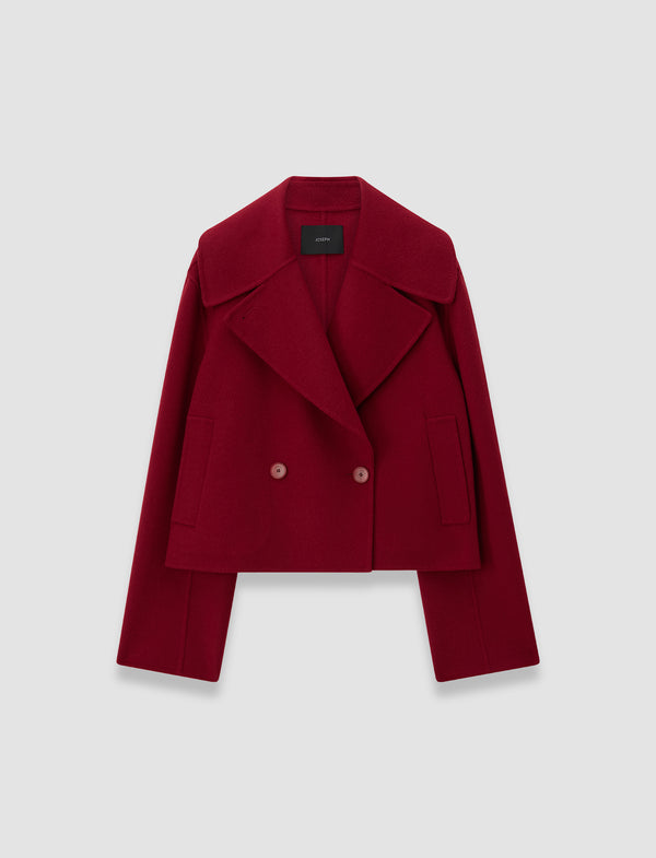 joseph Delano Double Face Cashmere Jacket Ruby