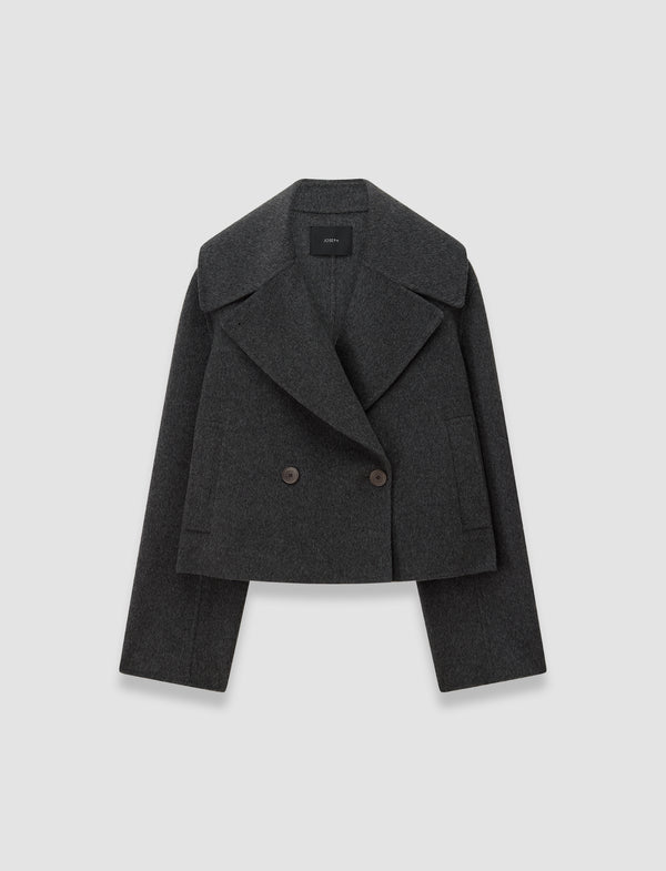 joseph Delano Double Face Cashmere Jacket Smoke