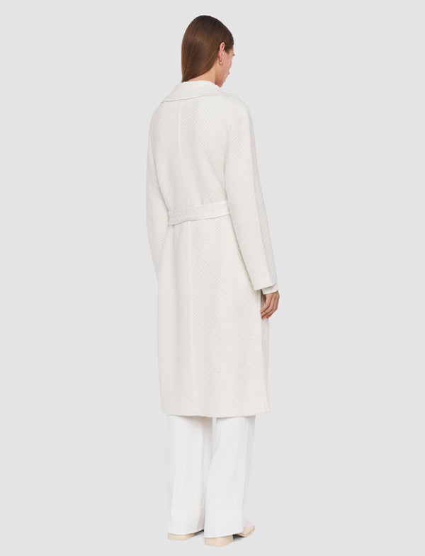 Joseph Diagonal Knit Coat Ivory