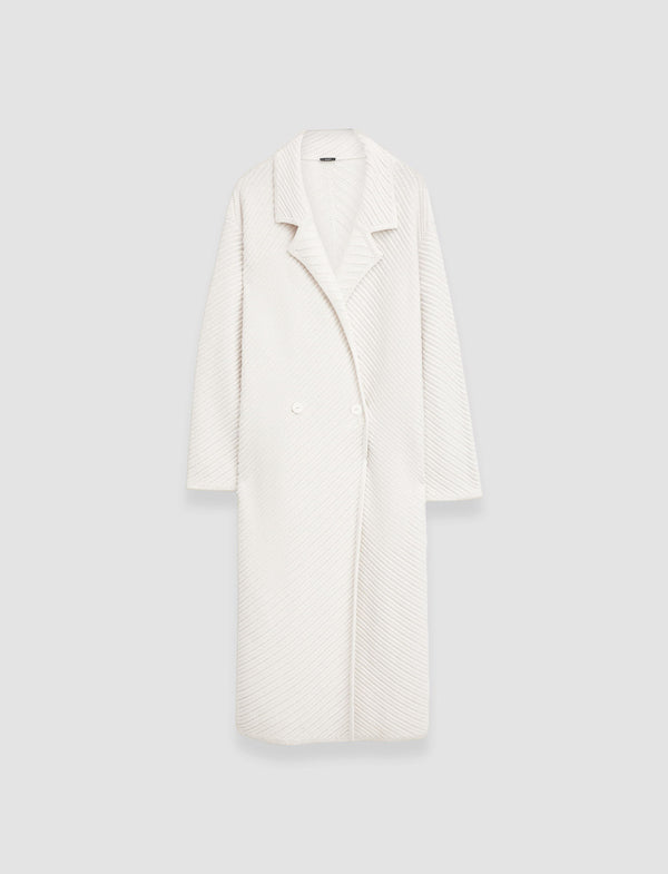 joseph Diagonal Knit Coat Ivory