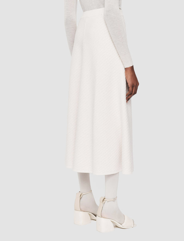 Joseph Diagonal Knit Skirt Ivory