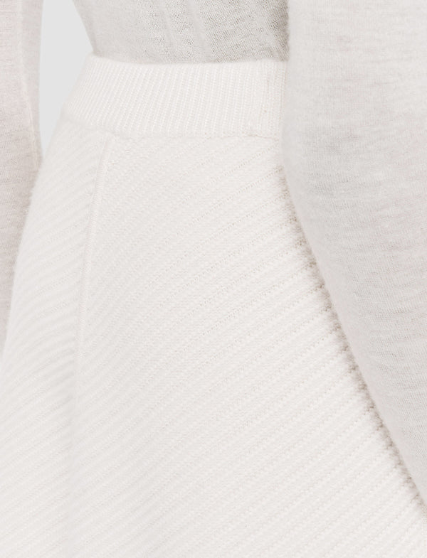 Joseph Diagonal Knit Skirt Ivory