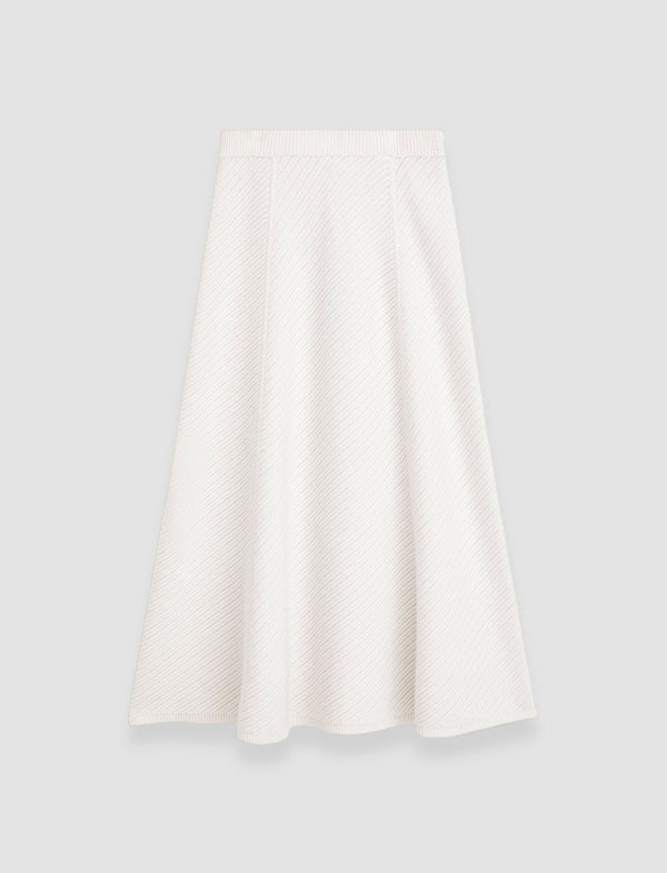 joseph Diagonal Knit Skirt Ivory